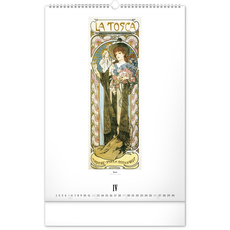 Alphonse Mucha, képes falinaptár 2026