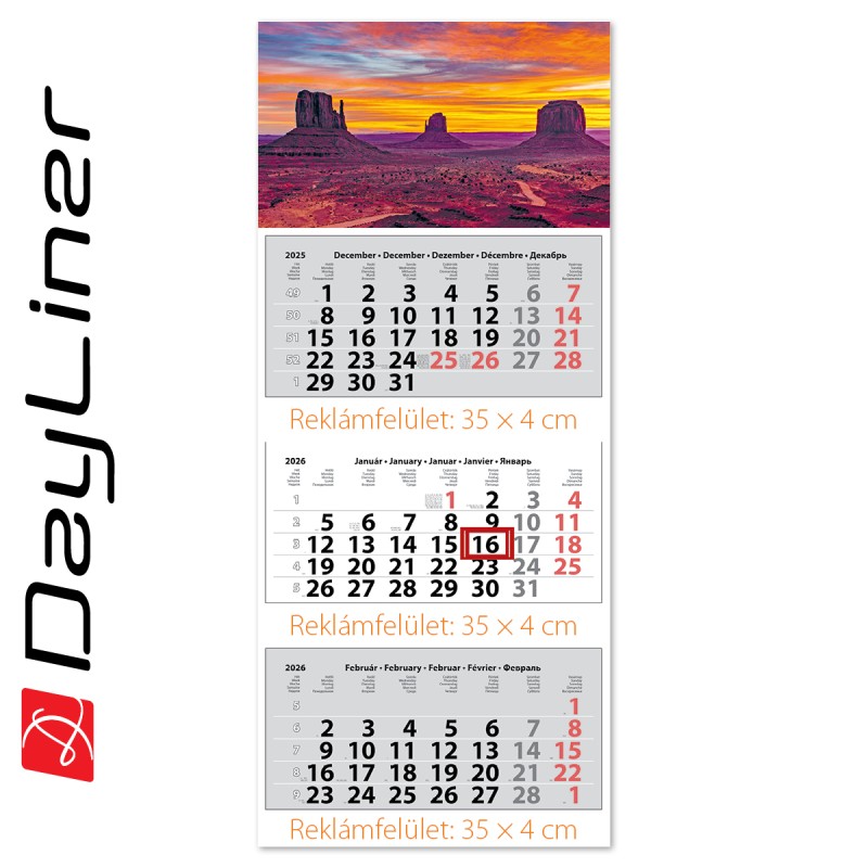 Maxi Classic, 3 tömbös 3 hónapos speditőr naptár - Hangulat fejrésszel