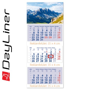 Maxi Club, 3 tömbös 3 hónapos speditőr naptár - Hegy fejrésszel