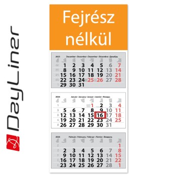 Medium Classic, 3 tömbös 3 hónapos speditőr naptár - Fejrész nélkül