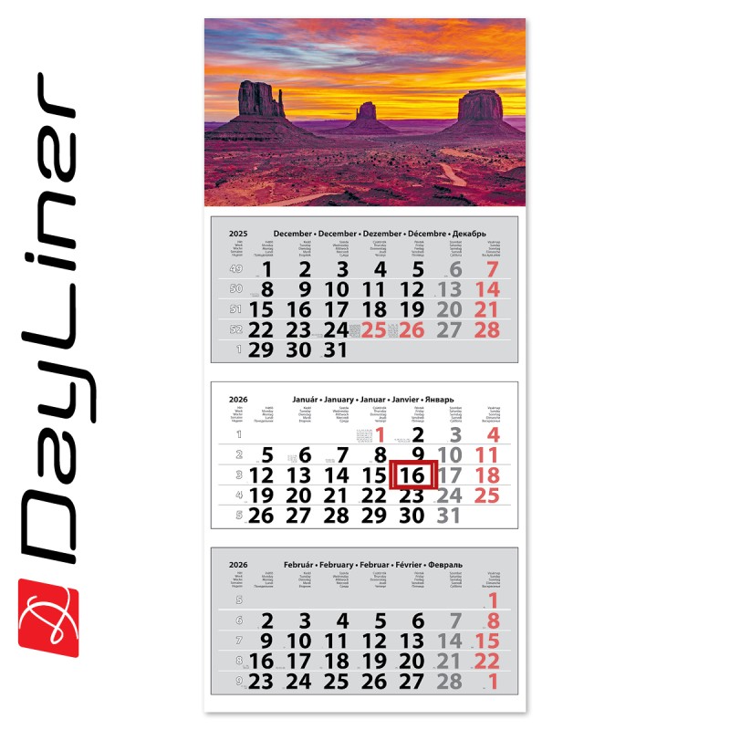 Medium Classic, 3 tömbös 3 hónapos speditőr naptár - Hangulat fejrésszel