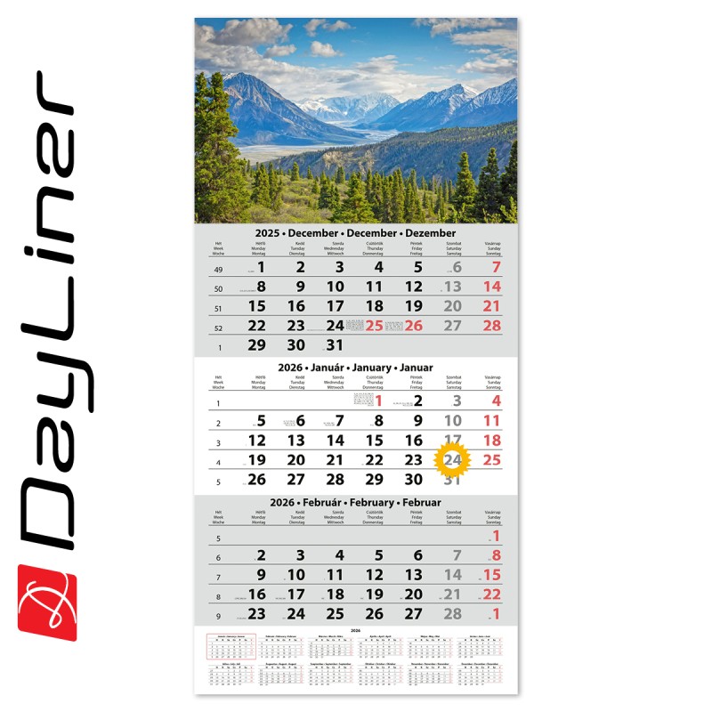 SP1, 12 lapos speditőr naptár - Hegy fejrésszel