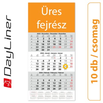 SP1, 12 lapos speditőr naptár - Üres, nyomtatható fejrésszel, 10db/csomag