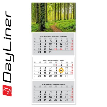 SP30, 3 tömbös 3 hónapos speditőr naptár TRN - Erdő fejrésszel