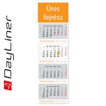 SP4, 4 tömbös 4 hónapos speditőr naptár - Üres, nyomtatható fejrésszel