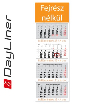 Szuper Maxi Classic, 4 tömbös 4 hónapos speditőr naptár - Fejrész nélkül